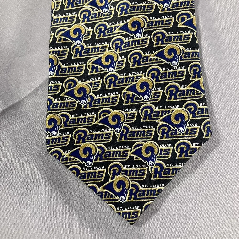 Vintage St. Louis Rams Tie Mens Blue Gold NFL Football Ralph Marlin Silk 2000s‎